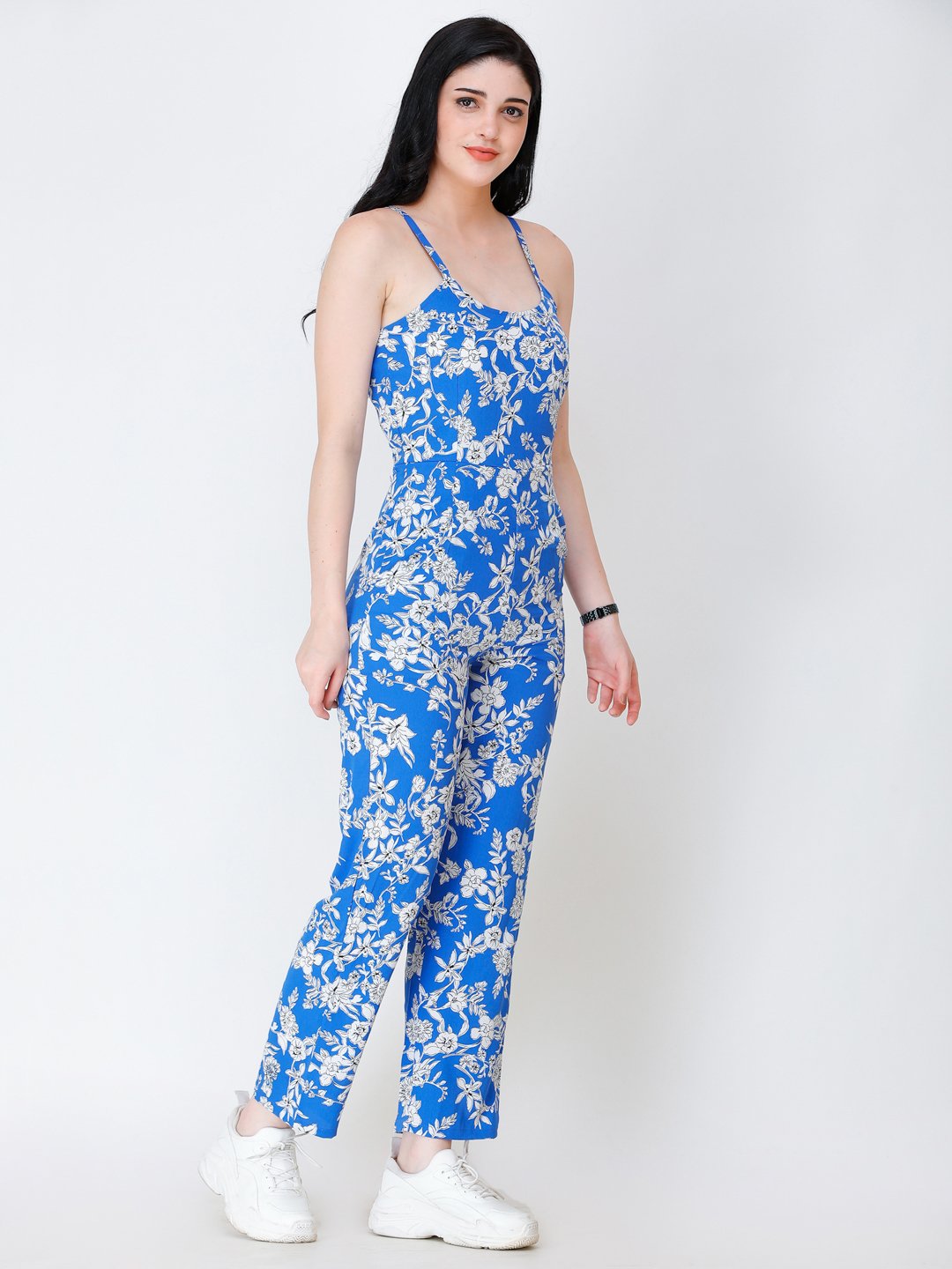 SCORPIUS BLUE AND WHITE PRINTED JUMPSUIT