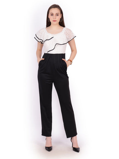 White  Solid Jumpsuit