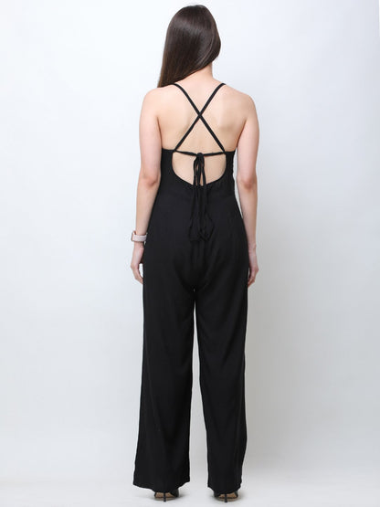 Black  Solid Jumpsuit