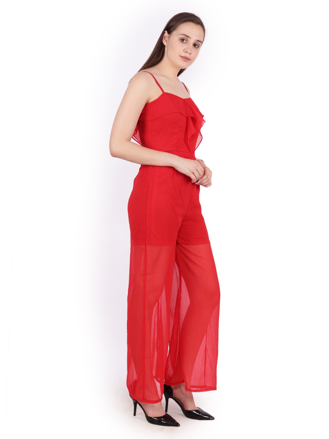 Red Solid Jumpsuit