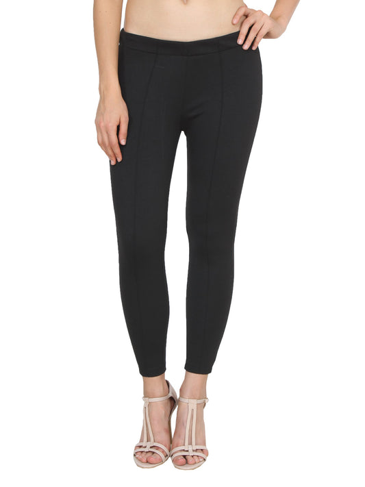 Black Solid Jeggings