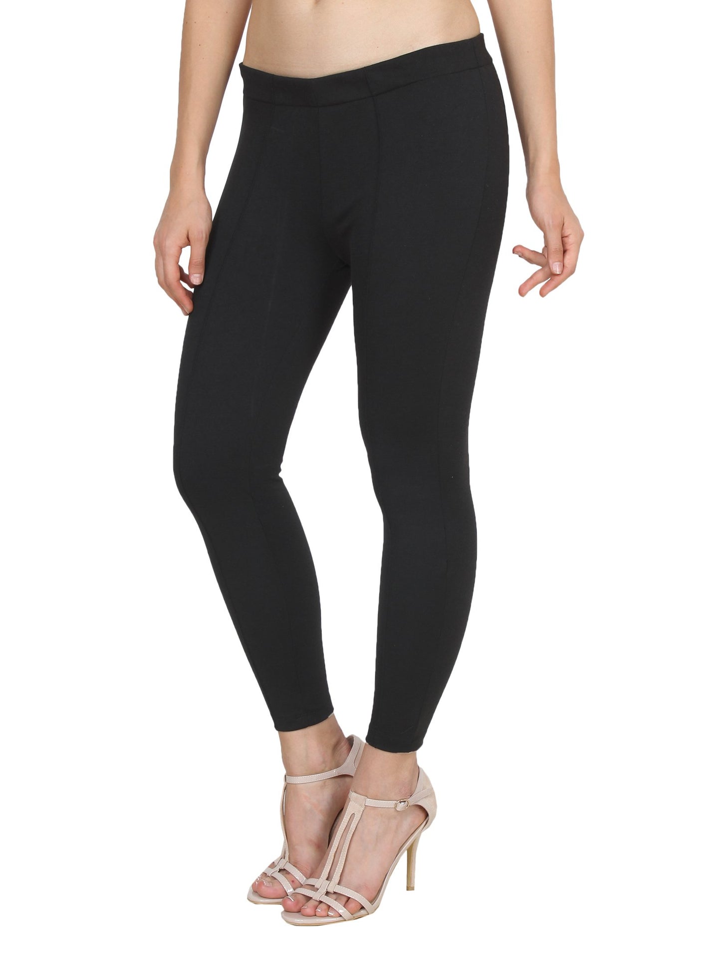 Black Solid Jeggings