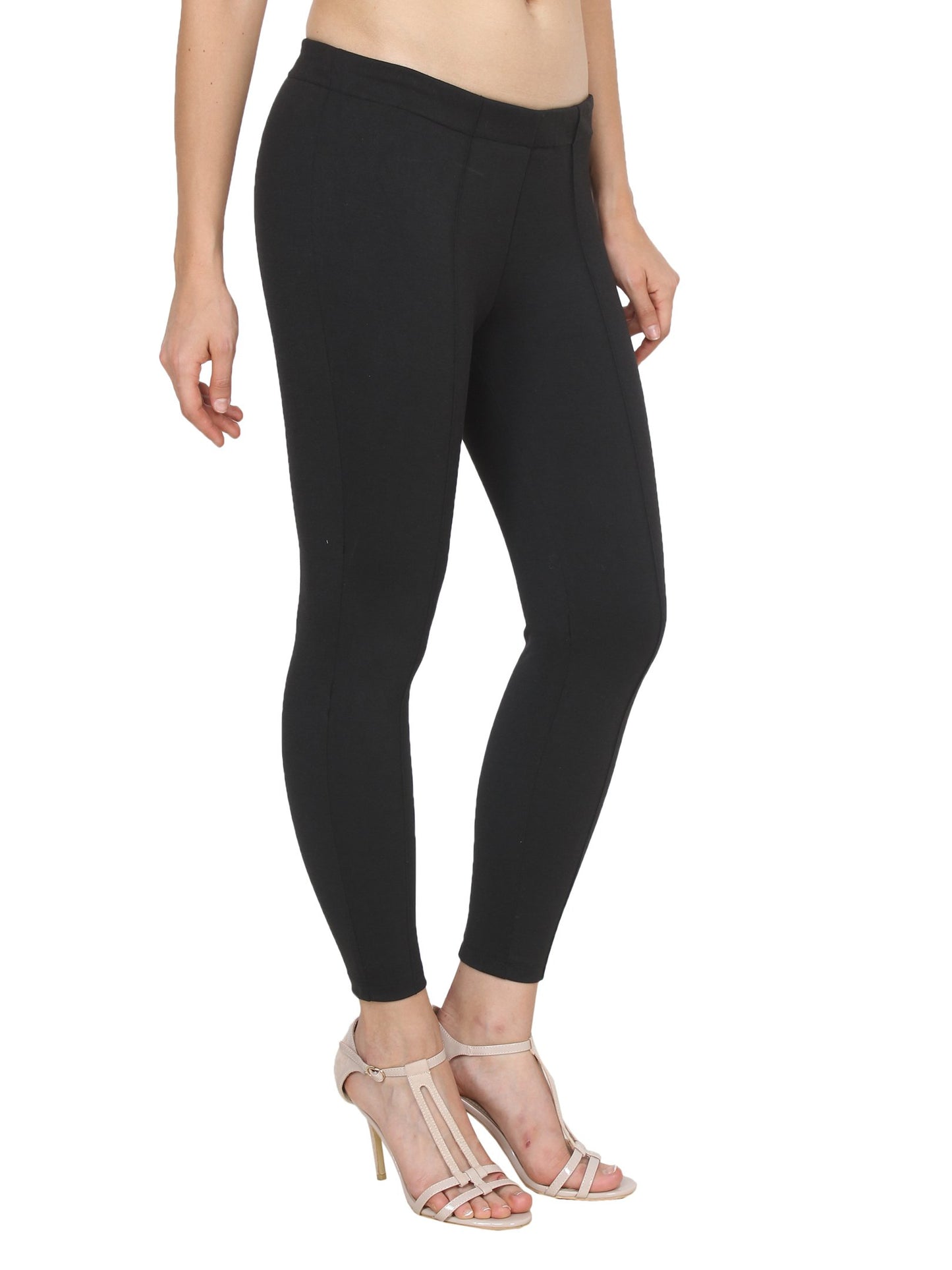 Black Solid Jeggings