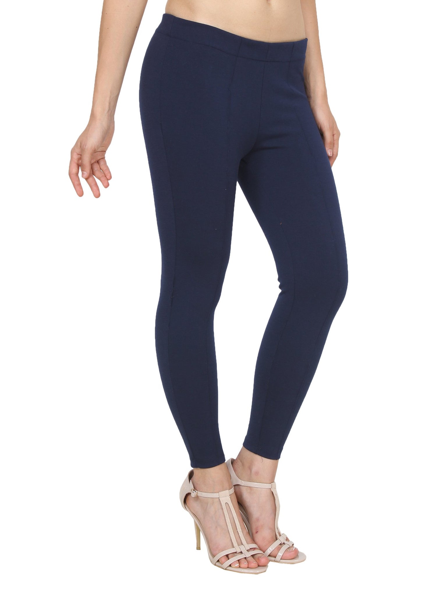 Navy Solid Jeggings
