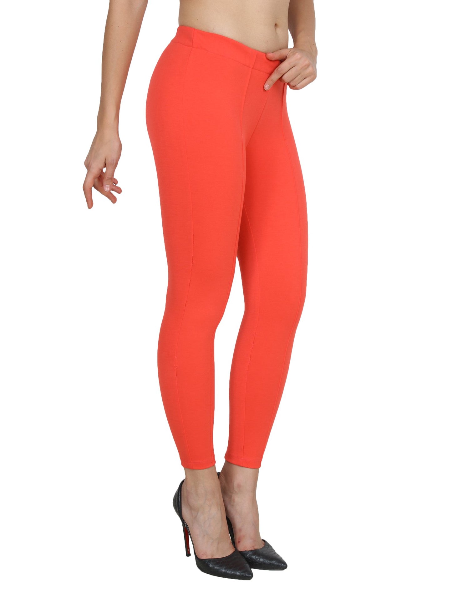 Orange Solid Jeggings