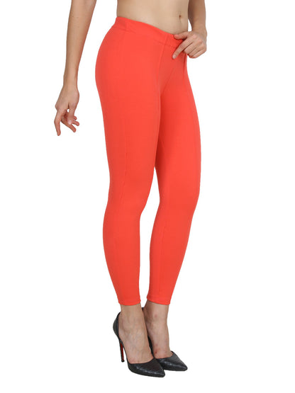 Orange Solid Jeggings
