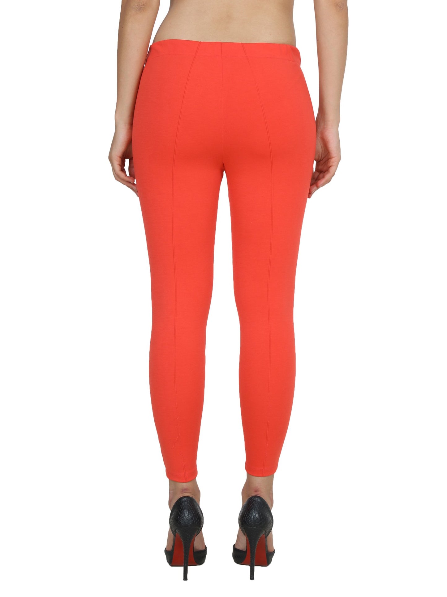 Orange Solid Jeggings
