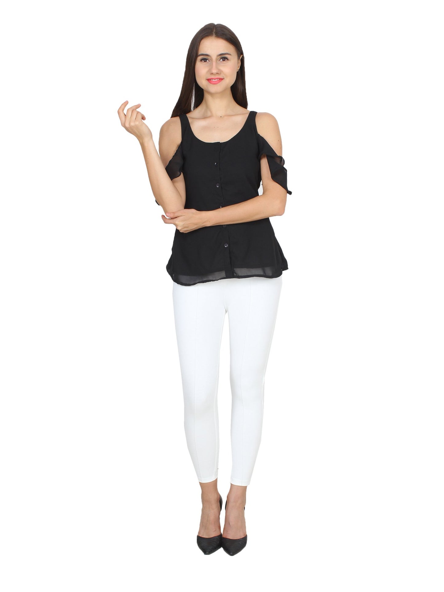 White Solid Jeggings
