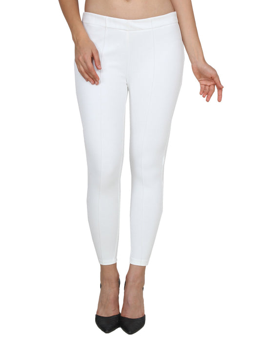 White Solid Jeggings