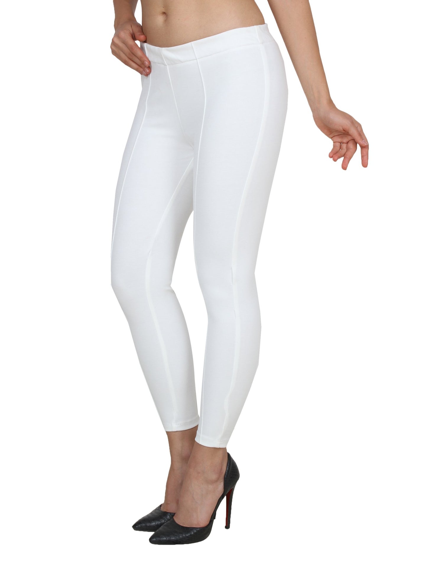 White Solid Jeggings