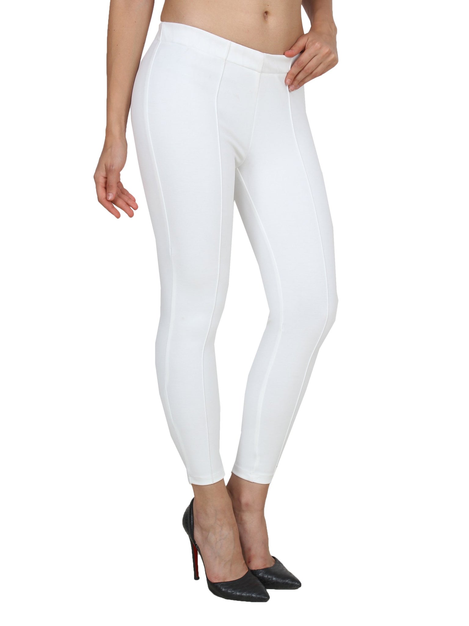 White Solid Jeggings