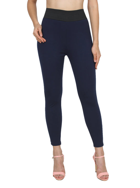 Navy Solid Jeggings