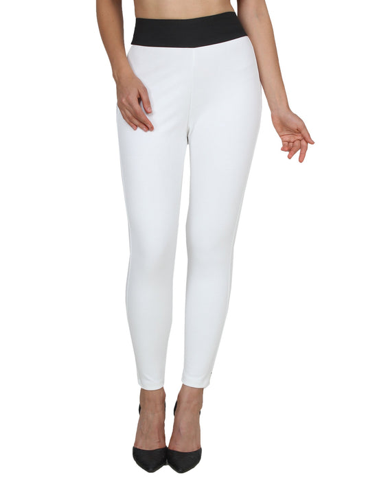 White Solid Jeggings