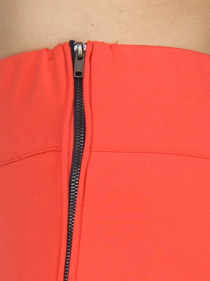 Orange Solid Jeggings