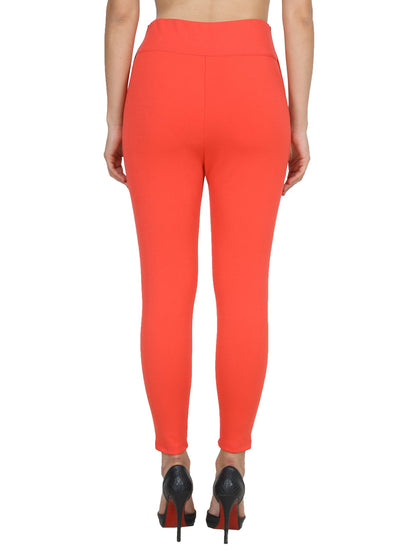 Orange Solid Jeggings