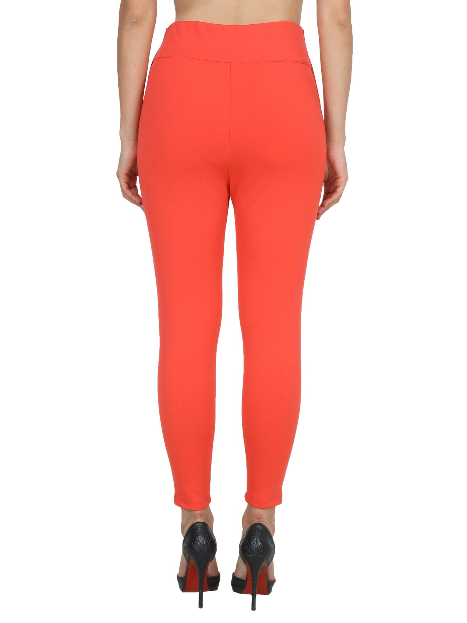 Orange Solid Jeggings