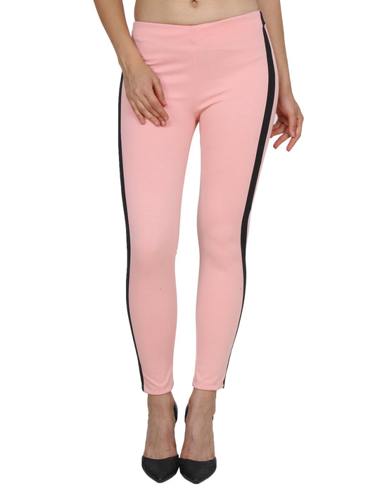 Pink Solid Jeggings