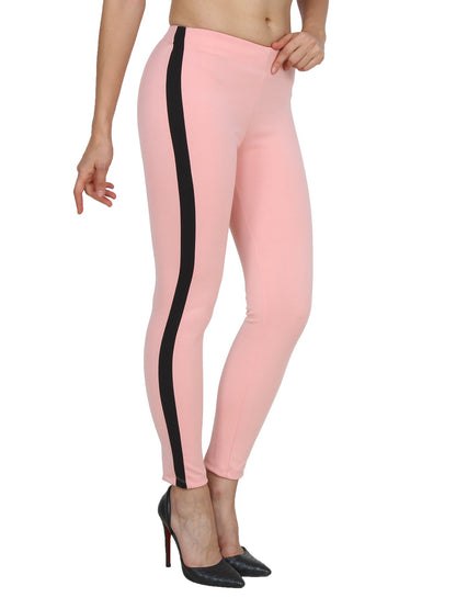 Pink Solid Jeggings