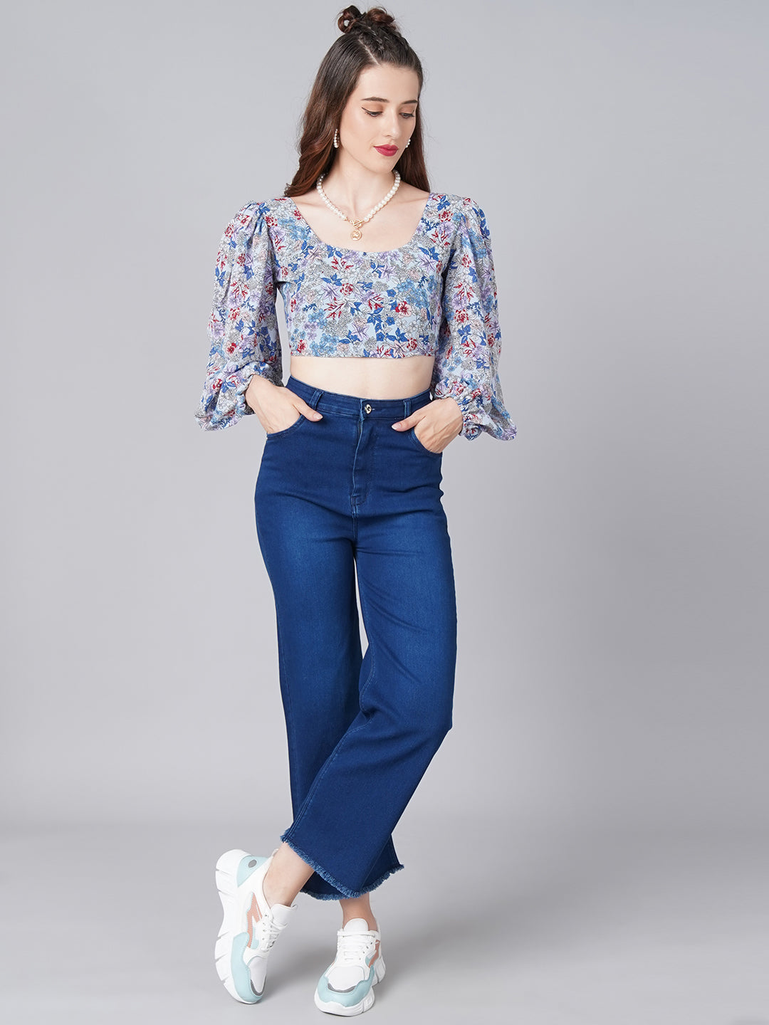 Blue Printed Top