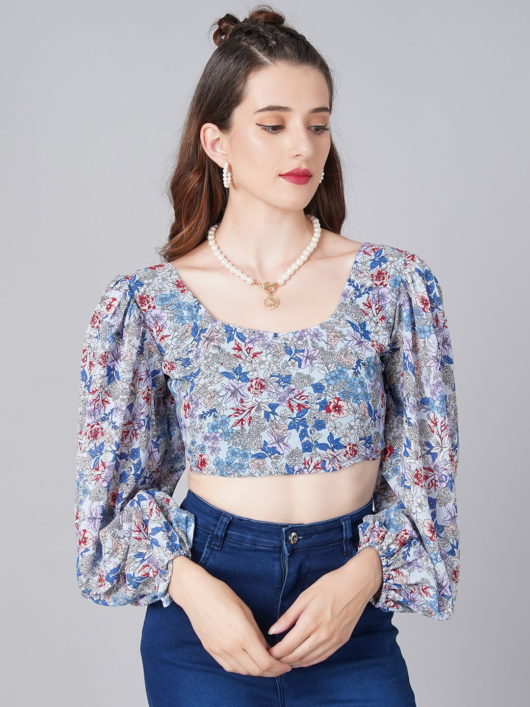 Blue Printed Top