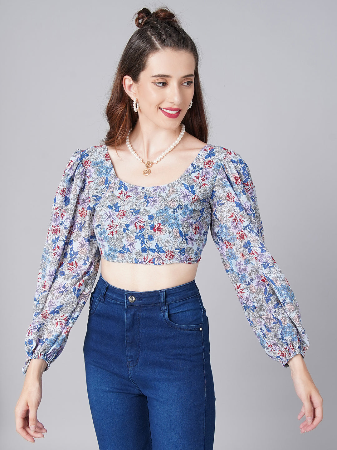 Blue Printed Top