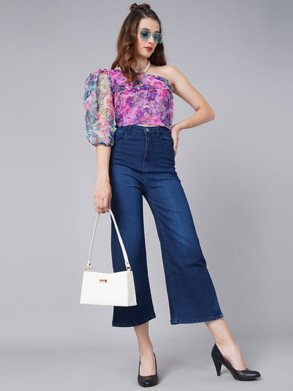 Designer Purple Print Top