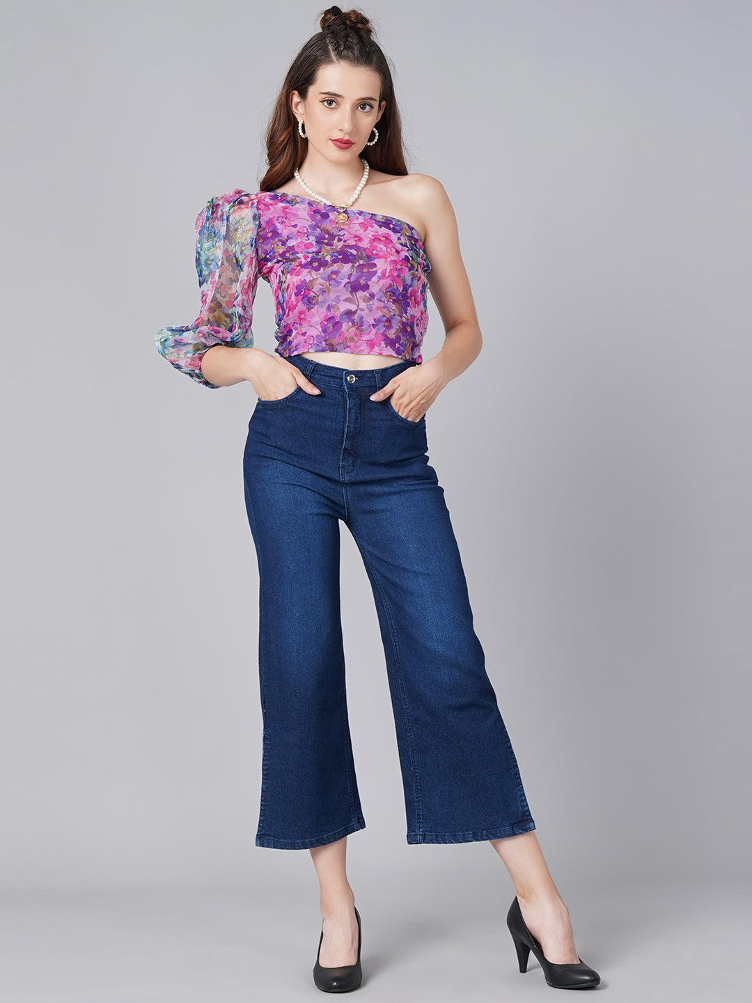Designer Purple Print Top