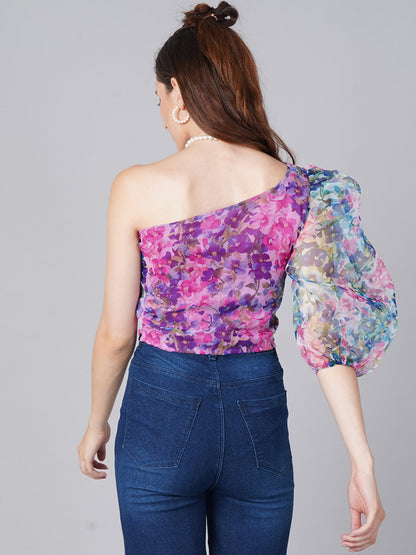 Designer Purple Print Top