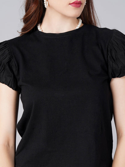 Designer Solid Black Top