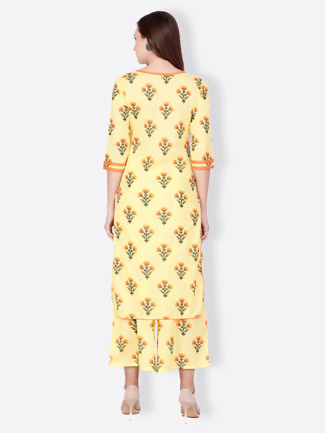 SCORPIUS YELLOW PRINTED KURTA