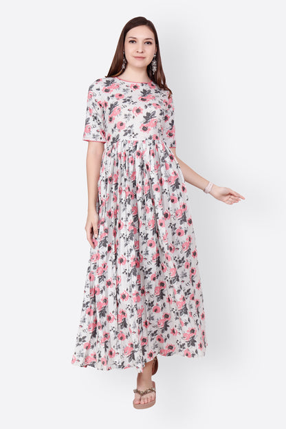SCORPIUS GREY PRINTED KURTA