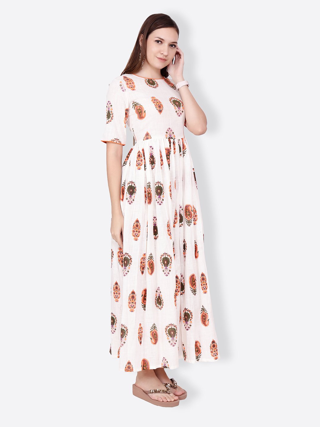 SCORPIUS WHITE PRINTED KURTA