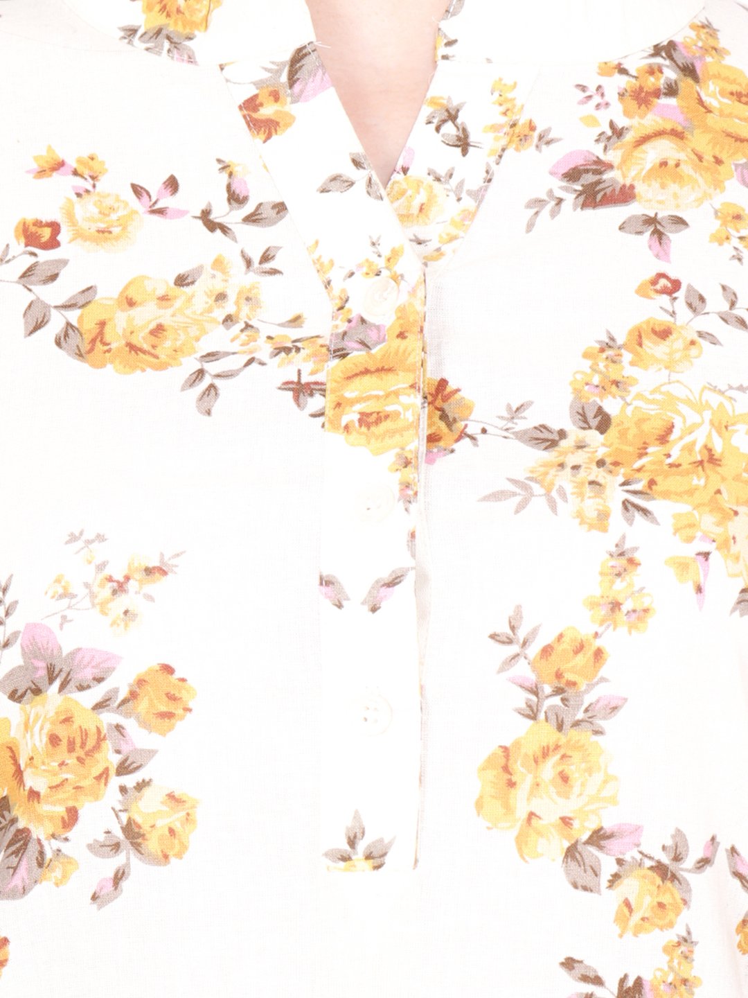 SCORPIUS WHITE YELLOW FLORAL KURTA