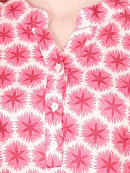 SCORPIUS PINK PRINTED KURTA
