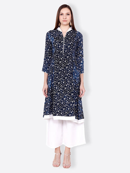SCORPIUS BLUE PRINTED KURTA