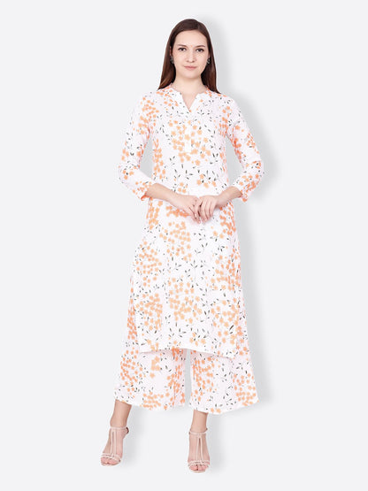 SCORPIUS ORANGE PRINTED KURTA SET