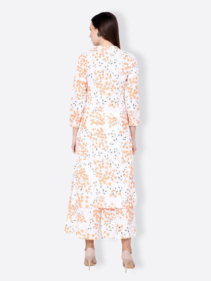 SCORPIUS ORANGE PRINTED KURTA SET