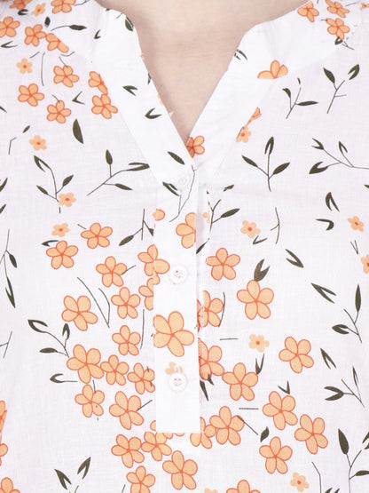 SCORPIUS ORANGE PRINTED KURTA SET