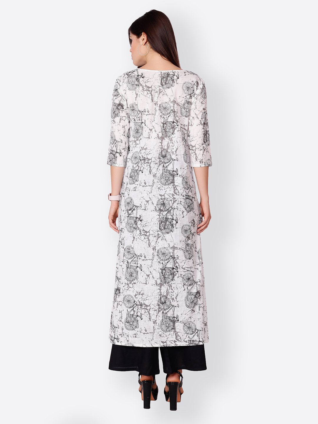 SCORPIUS WHITE PRINTED KURTA