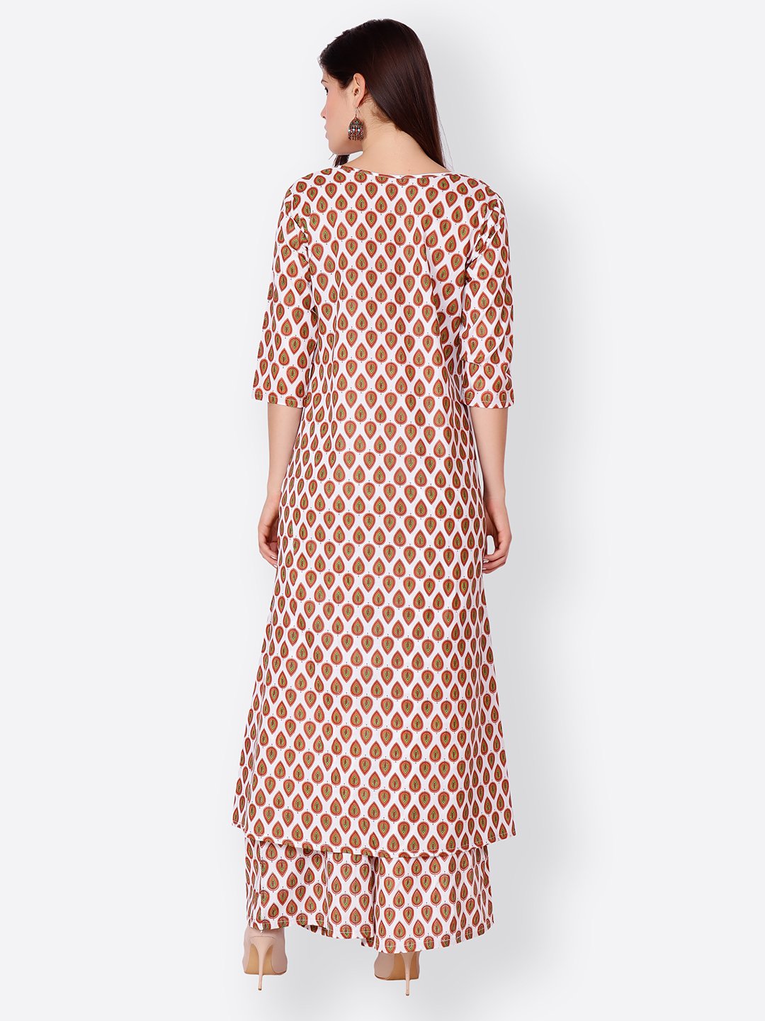 SCORPIUS BROWN RED PRINTED KURTA
