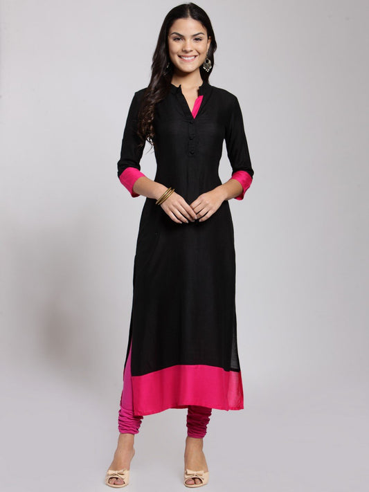 Black Solid Kurti