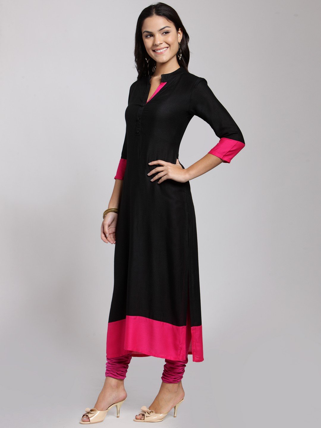Black Solid Kurti