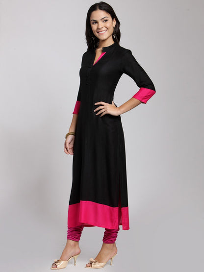 Black Solid Kurti