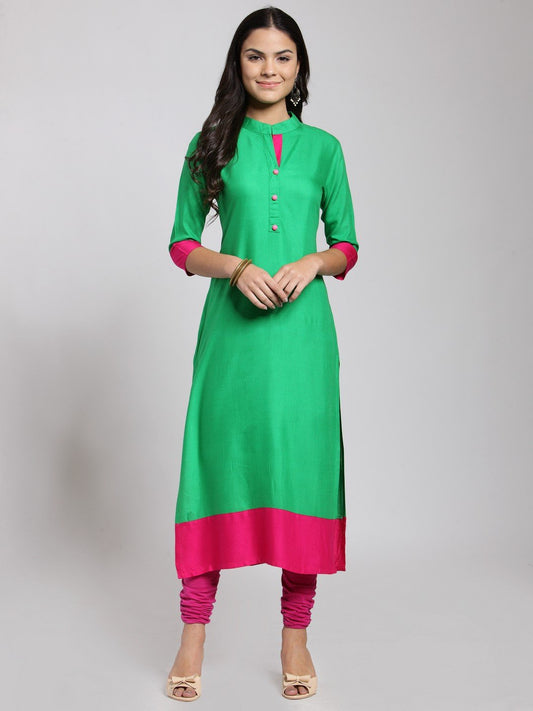 Green Solid Kurti