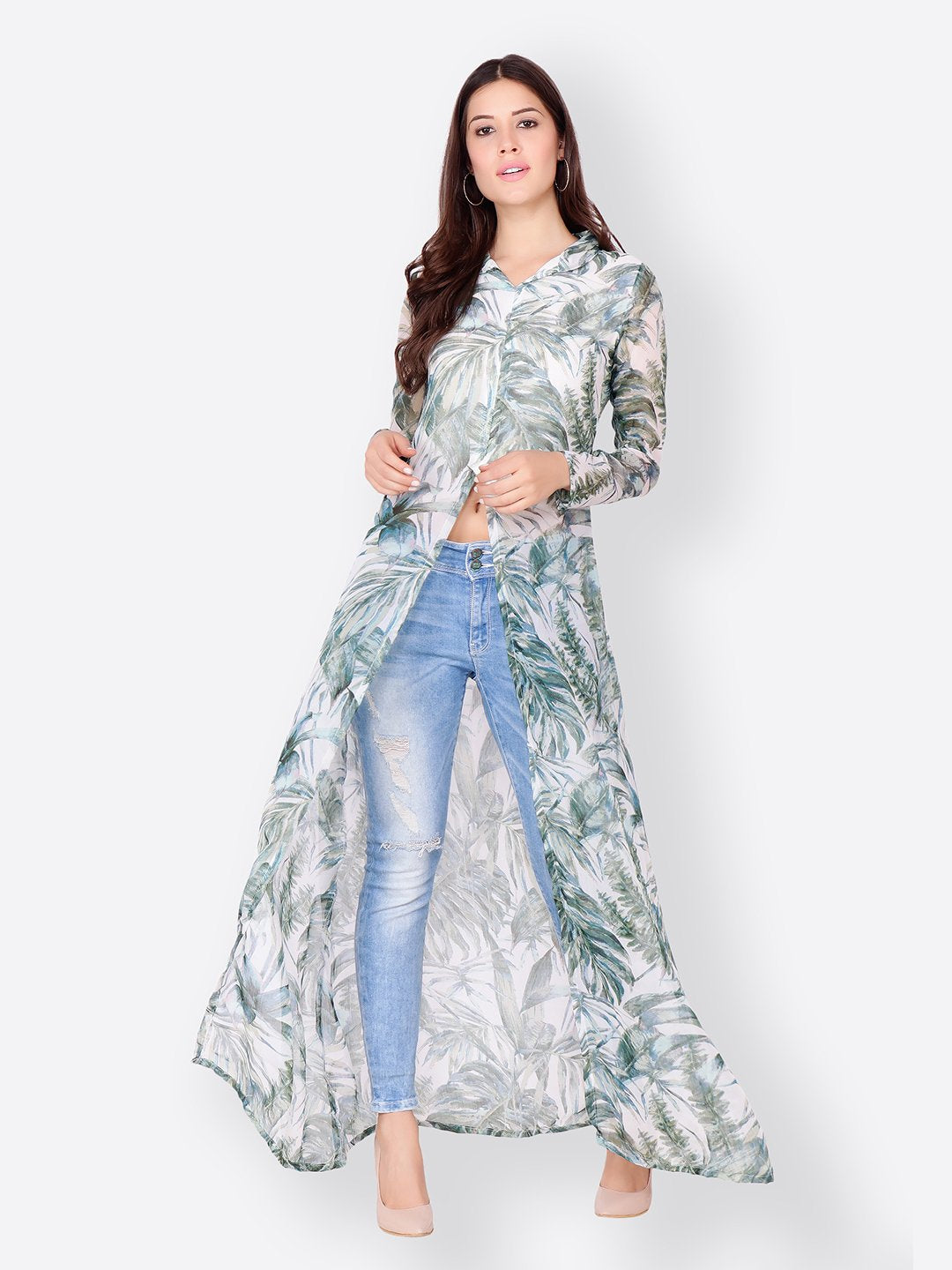 SCORPIUS GREY FLORAL LONGTOP