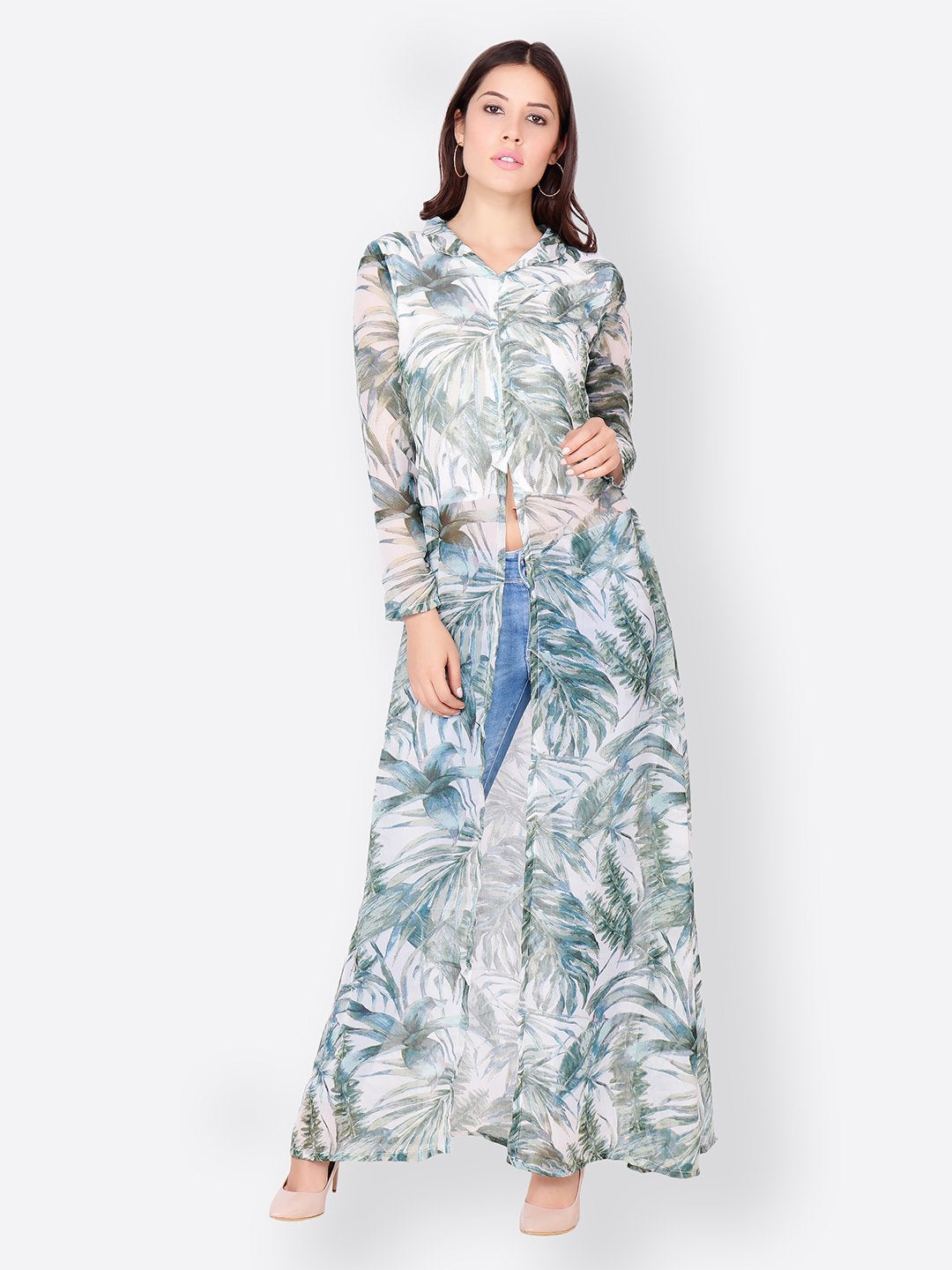 SCORPIUS GREY FLORAL LONGTOP