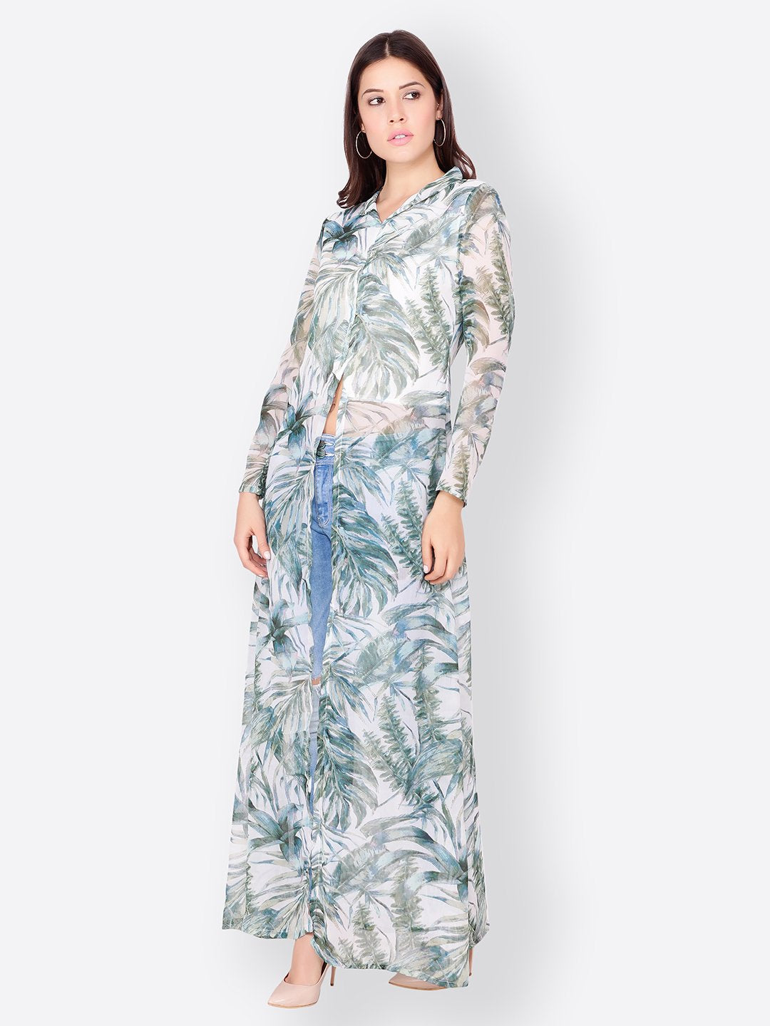 SCORPIUS GREY FLORAL LONGTOP