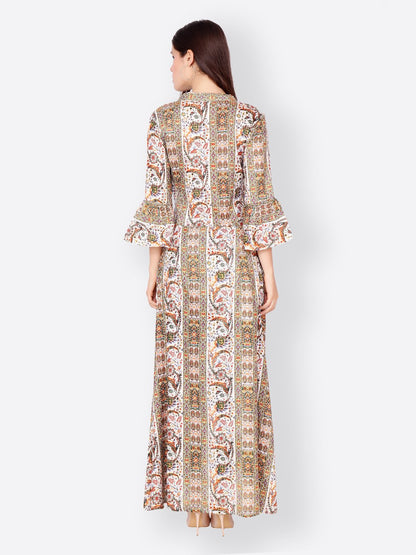 SCORPIUS BEIGE PRINTED LONGTOP