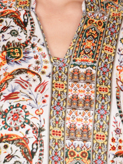 SCORPIUS BEIGE PRINTED LONGTOP