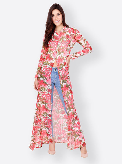 SCORPIUS ORANGE FLORAL LONGTOP